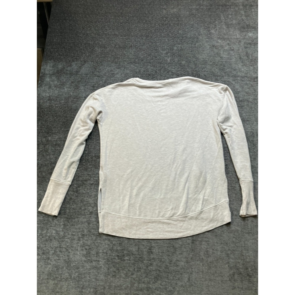 Athleta Sweatshirt Womens Small Heather Gray French Terry Lined Long Sleeve